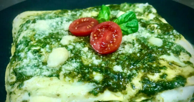 lasagne pesto e mozzarella lasagne pesto e mozzarella