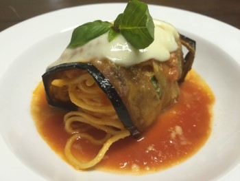 involtino di melanzana con spaghetti involtino di melanzana con spaghetti