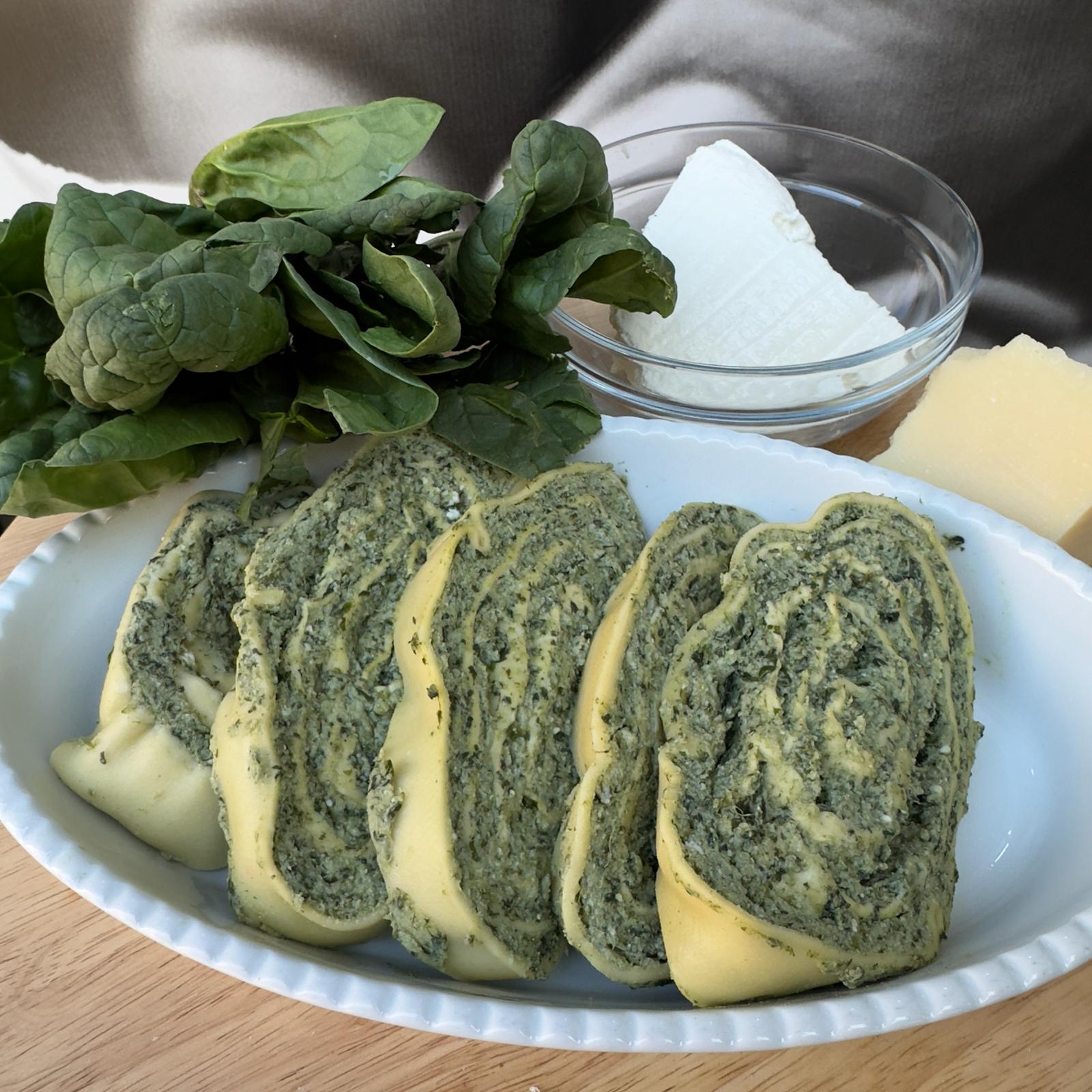 rollò pasta ricotta e spinaci