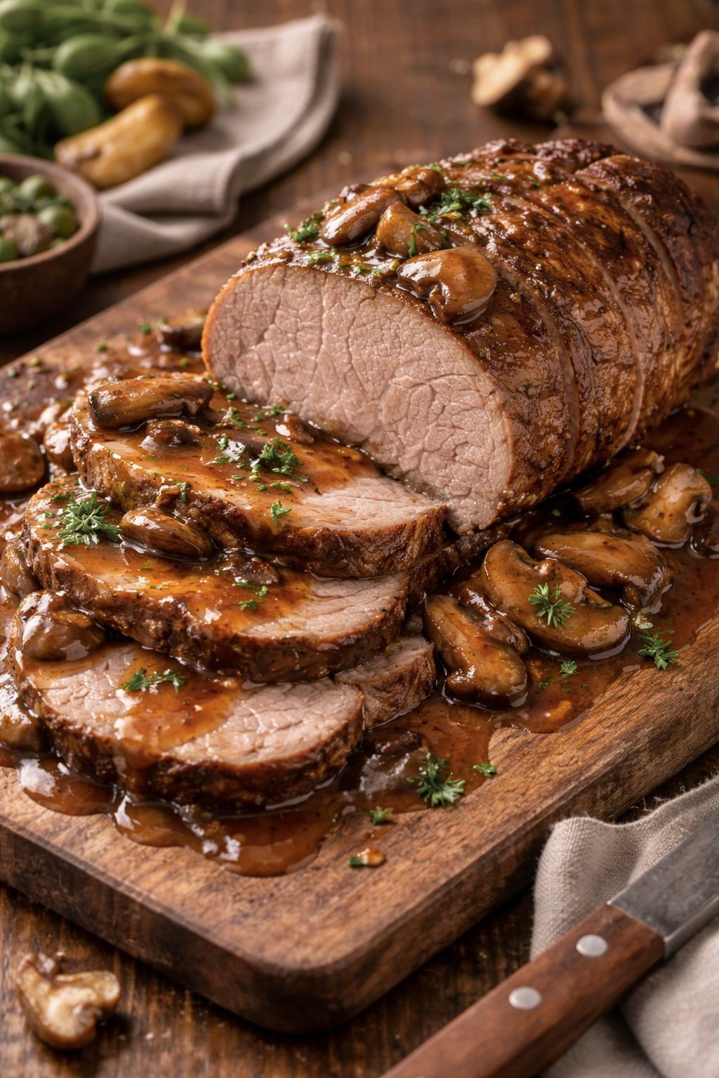 arrosto vitello funghi